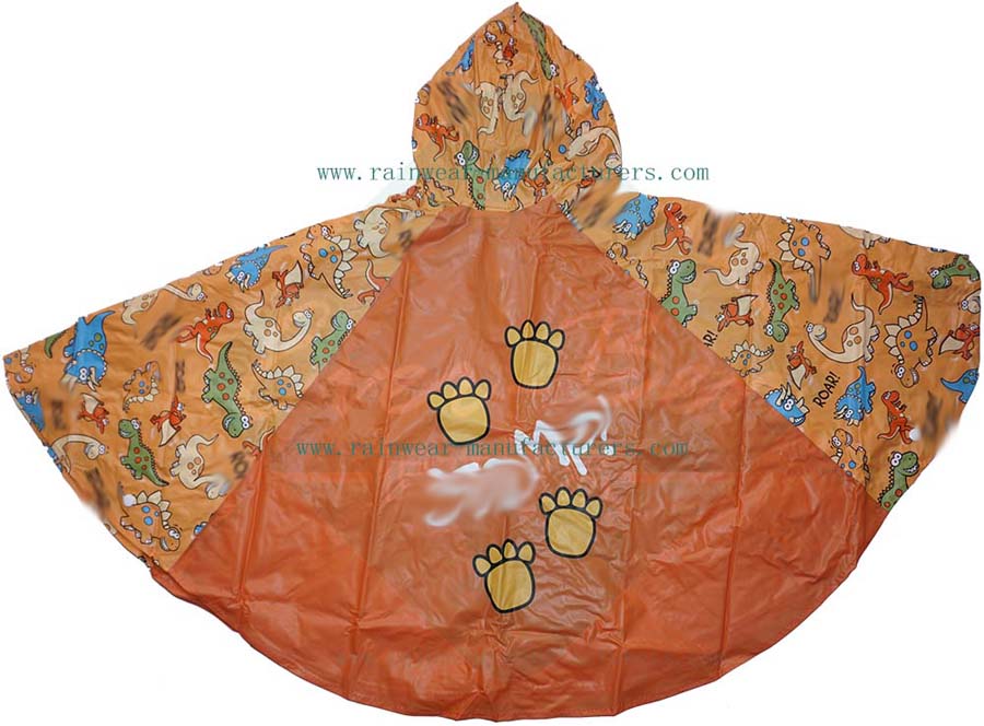 PVC Yellow Rain Poncho for Kids